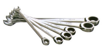 不锈钢棘轮呆梅两用扳手8件套