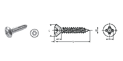 十字槽半沉头自攻螺钉steel 4.8,zinc